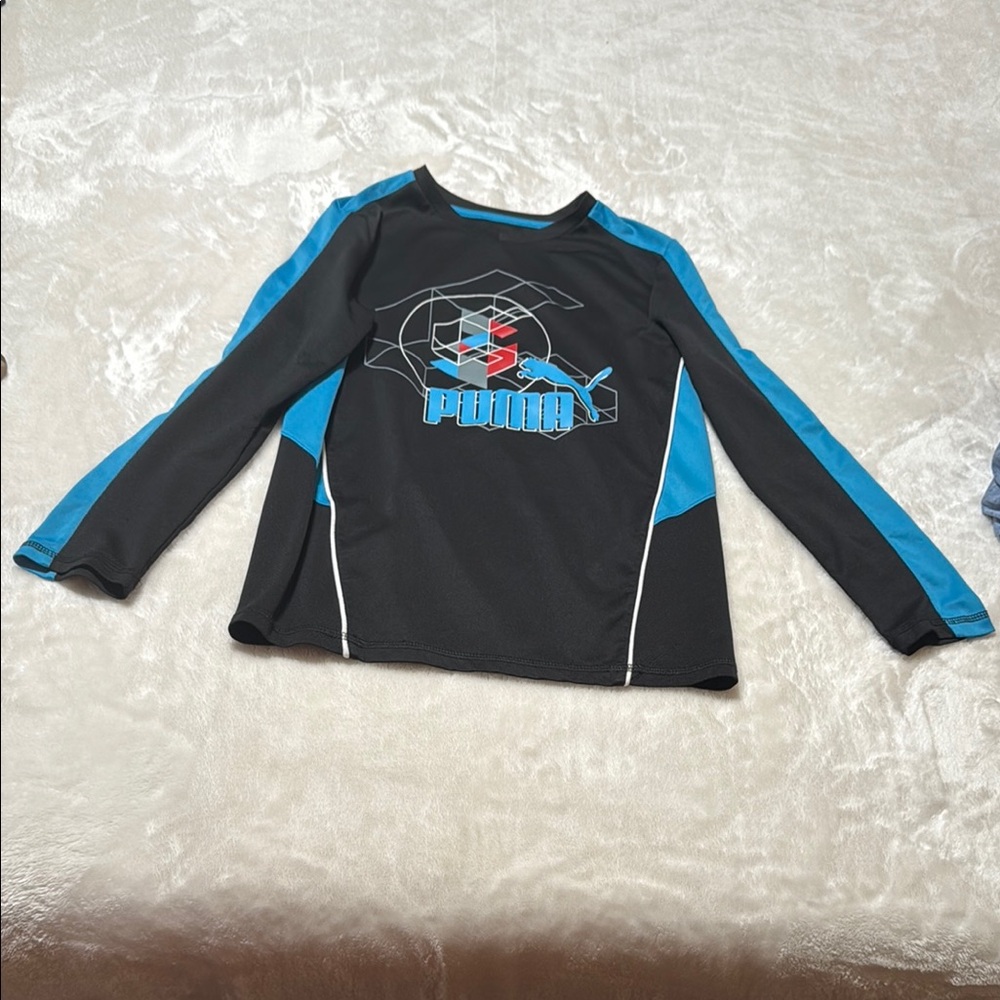 Puma Black and Blue Rashguard Swimwear